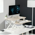 thumbnail image 3 of VIVO Light Wood 26" Height Adjustable Standing Desk Monitor Riser, White Frame, 3 of 9