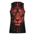 thumbnail image 6 of Sakmal Scoop Neck Big and Tall Tank Tops for Men Red Red Camisole Graphic Lightweight Stringer Lion Muscle Mens Sleeveless T Shirts, 6 of 7
