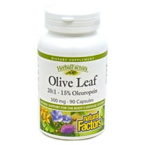 Natural Factors HerbalFactors, Olive Leaf 500 mg, 15% Oleuropein, Natural Wellness Formula, 90 Capsules