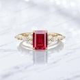 thumbnail image 6 of KANISHKAGEMS&JEWELS 2Ct 8x6mm / Emerald Cut Ruby Ring Engagement Ring For Women CZ Diamond Personalized Jewelry Birthday Gift For Her July Birthstone Ring, 6 of 6