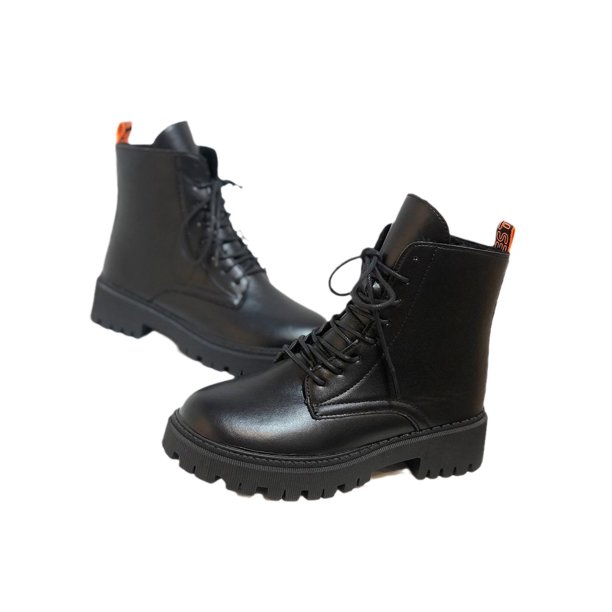 Woobling Womens Ankle Boots Lace Up Booties Lug Sole Combat Boot Non