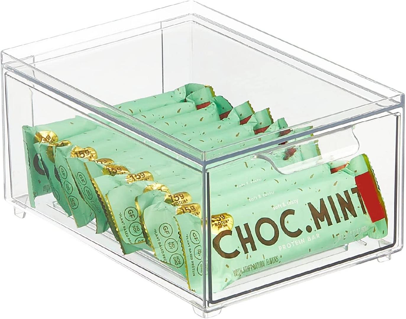 Stackable Storage Containers Box with PullOut Drawer Stacking