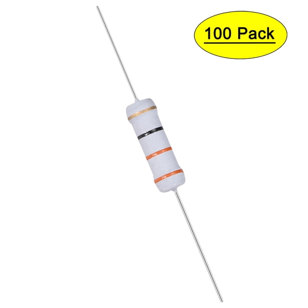 Uxcell 100Pcs 2W Resistor de Película de Óxido Metálico Axile 33 Ohm ±5% Tolerancia