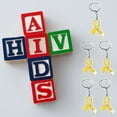 thumbnail image 4 of WIFKLSIIPG 5PCS Awareness Day Commemorative Red Ribbon Bow Keychain Charm Pendant, 4 of 6
