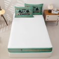 thumbnail image 4 of Erosebridal Cartoon Camper Car Zipper Twin Comforter Sets with Fitted Sheet and 2 Pillowcases, Rustic Farmhouse Zipper Bedding Set, Turqoise, 4 of 7