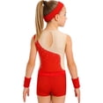 thumbnail image 4 of Haitryli Kids Workout Clothing Sets Tumbling Gymnastic Outfits Tank Ballet Unitard Clothes with Shorts B Red 8, 4 of 7