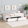 thumbnail image 2 of Jopath Twin Size Wood Bed with 2 Drawers, Platform Bed Frame for Teen boys girls White, 2 of 9