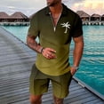 thumbnail image 1 of WILLBEST Traje Casual de Moda para Hombre, Dos Trajes, Camisa y Pantalones Cortos de Color Liso con Cremallera En La Parte Superior., 1 of 4
