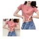 thumbnail image 4 of Camiseta corta de manga corta para mujer, informal, suave y cómoda, para ir de compras en casa y escuela, 4 of 8