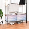 thumbnail image 3 of Yayeee Foldable Storage Basket for Shelves with Handles Set of 2 Waterproof Cloth Bins, Light Blue Gradient, 3 of 7