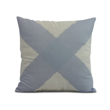 Simply Daisy, 18" x 18" X Marks the Spot, Geometric Print Outdoor Pillow, Blue