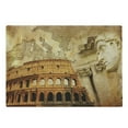 thumbnail image 1 of Retro Cutting Board, Roman Empire Concept Famous Columns Sculptress Colosseum Map of the Nation Print, Decorative Tempered Glass Cutting and Serving Board, Large Size, Orange Brown, by Ambesonne, 1 of 1