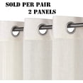 thumbnail image 2 of "Primebeau Natural Linen Textured Sheer Curtains with Nickel Grommets, 52"" W x 63"" L, Ivory", 2 of 6