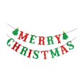 thumbnail image 1 of Pancarta de Feliz Navidad, banderas colgantes, diseño de escenas, decoraciones navideñas creativas para Copo de nieve, 1 of 9