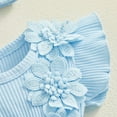 thumbnail image 5 of Wxirdiow Baby Clothes for Girls Baby Girl Summer Clothes Newborn Outfit Ruffle Romper Infant Baby Dress Bow Headband Cute Outfits Girls Blue Size,6-12 Months, 5 of 7