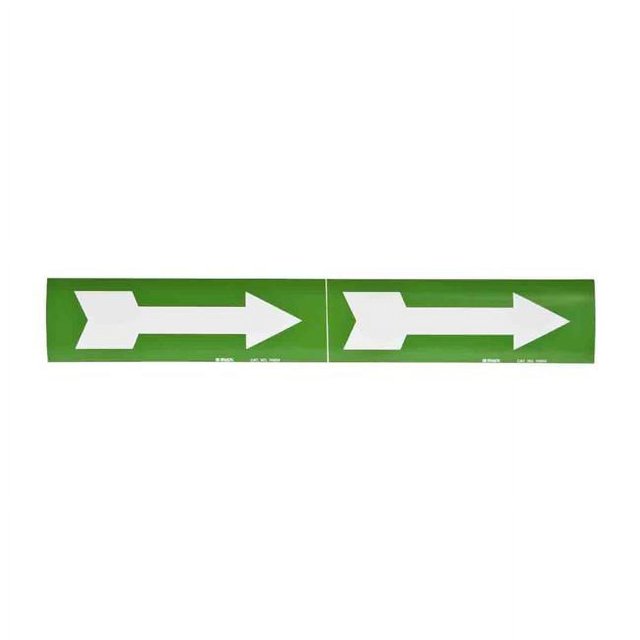 2.25 x 7 in. Self-Sticking Vinyl Arrow Pipemaker, White on Green