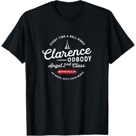 Clarence Odbody, Angel Second Class. Classic T-ShirtMen and women, White Black T-shirt, size: Extra large S-324XL