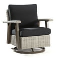 thumbnail image 5 of MeetLeisure Outdoor Polyethylene (PE) Wicker Swivel Rocker Chair，Black, 5 of 6