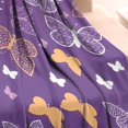 thumbnail image 3 of Purple Orange White Butterfly Pattern Blanket,Comfortable Soft Flannel Throw Blanket,All Season,Warm Lightweight Blankets for Sofa Bed Couch Living Room Chair,30"x40", 3 of 4