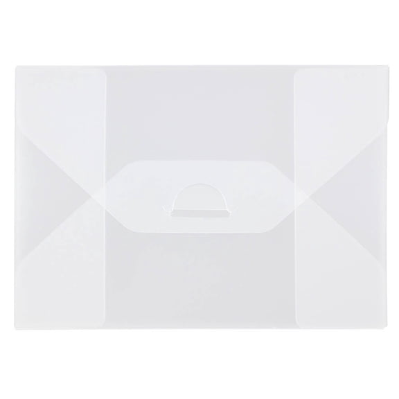 JAM Plastic Tuck Flap Portfolio, 5.5x7.5x.25, 1/Pack, Clear Frost