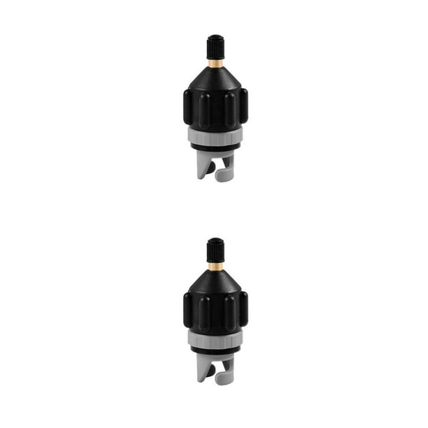Yuarrent Adaptador de válvula de aire Accesorio de bote inflable profesional Repuestos Convertidor de bomba resistente al desgaste Componente de negro 2piezas Yuarrent CBP029524