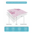 thumbnail image 5 of Quilts Queen Size Bedding Set, Pink Floral Butterflies Lightweight Quilted Comforter, Abstract Art Vintage Botanical Soft Reversible Bedspread Coverlet with Pillow Covers for All Season, 90" x 96", 5 of 7
