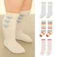 thumbnail image 4 of Laklulu 3 Pairs Children's spring Summer fall soft children's toddler baby girls Boys crewneck socks - Striped series, 4 of 5