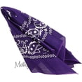 thumbnail image 6 of Motique Accessories Purple Paisley Bandana 22-inch 100% Cotton, 6 of 6