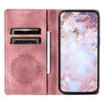 thumbnail image 6 of SaniMore for Google Pixel 8 Pro Case, PU Leather Embosed Mandala Flower Wallet Protective Phone Cover Card Slots Pocket Purse Women Men Kickstand Vintage Shockproof Anti-fall Shell, Pink, 6 of 9