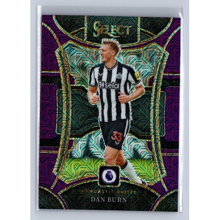 2023 Panini Select Premier League Purple Mojo Prizm Dan Burn #174 Newcastle United Soccer Card