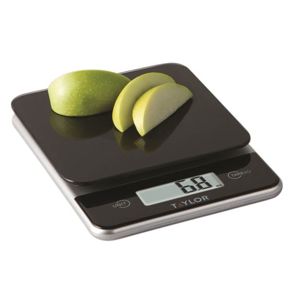 Taylor Digital 11lb Glass Top Food Scale Kitchen Food Weight Scale With Case, Black (New Open