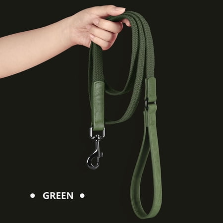 Pet Artist Braided Nylon Dog Leash Strong Pet Walking Leashes with Soft Padded PU Leather Handle 5FT Long