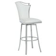 thumbnail image 1 of Chintaly Imports Nadia 43.7" Stainless Steel Frame Swivel Bar Stool in White, 1 of 3