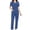 Sky Blue, variant on WRKEKC Scrubs for Women 2 Piece Sets for Women Solid Color Short Sleeve V-Neck Top with Pockets and Pants Set for Medical Workwear Fall Outfits