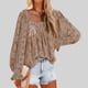 thumbnail image 5 of Tops Casuales Para Mujer, Blusa De Cuello Cuadrado Elegante Amigable Con La Piel Para Club Para Mujer Para El Trabajo ANGGREK No, 5 of 6