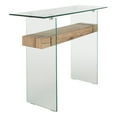 thumbnail image 5 of SAFAVIEH Kayley Rectangular Modern Glass Console Table, Natural Brown, 5 of 5