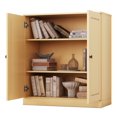 thumbnail image 2 of Palace Imports 100% Solid Wood 3-shelf Bookcase with Adjustable Shelves and Solid Doors, Yellow, 2 of 5