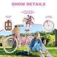 thumbnail image 5 of Tyethy Women Bike 24" Single Speed City Comfort Bicycle with Basket for 14+ , Pink, 5 of 8