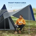 thumbnail image 6 of , 15.4'x15.4'x8.5' Teepee Tent, Waterproof Camping Tent with Porch Area, Floor and Carry Bag, for 2-3 Person Outdoor Backpacking Camping Hiking, Blue, Blue ,Aluminum ,, 6 of 10