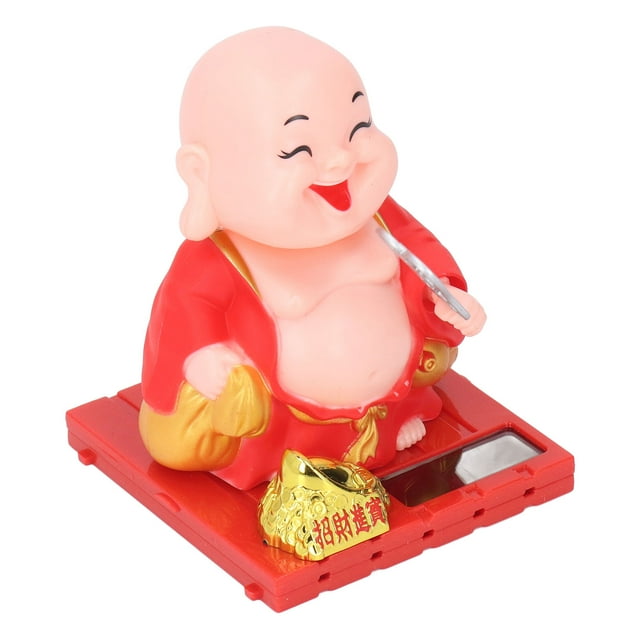 Estatua De Buda, Ojos Sonrientes Propicios, Decoración De Monje, Energía Solar, Ahorro De Energía Para Interiores