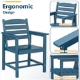thumbnail image 6 of FOOWIN 7-Piece Patio Dining Set, HDPE All-Weather Outdoor Furniture with 6 Chairs and 1 Table, Blue, 6 of 11