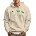 thumbnail image 4 of Men's 100% Cotton Green CALIFORNIA Hoodie 330g Thick Pocket Hood, 4 of 16