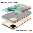 thumbnail image 2 of iPhone 11 Case, Kaesar Slim Hybrid Dual Layer Shockproof Hard Cover Graphic Fashion Cute Colorful Silicone Skin Cover Armor Case for iPhone 11 (Green Marble), 2 of 5