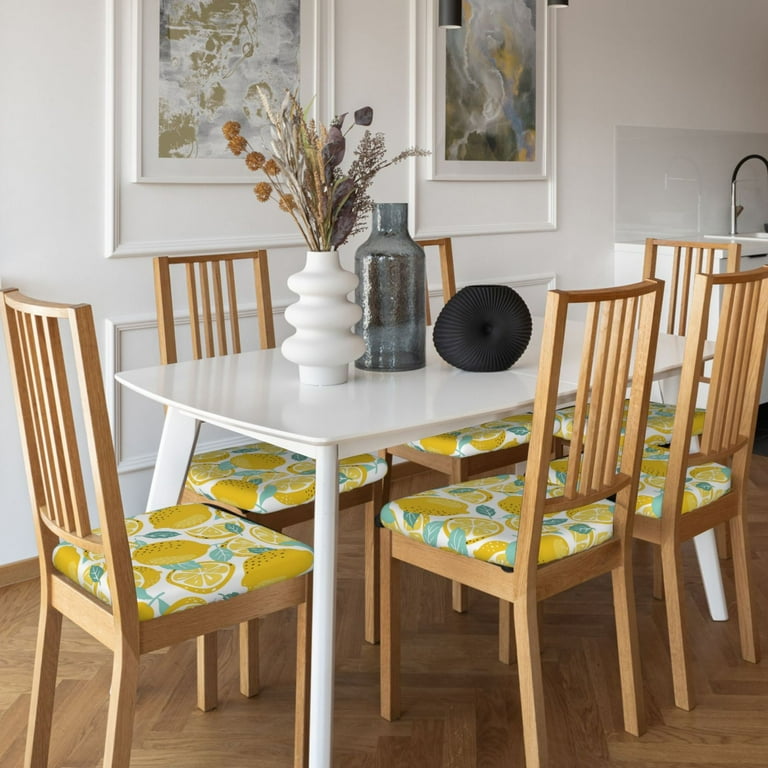 Square Chair Cushions Cover, Cute Lemon Sweet Sour Elastic Office