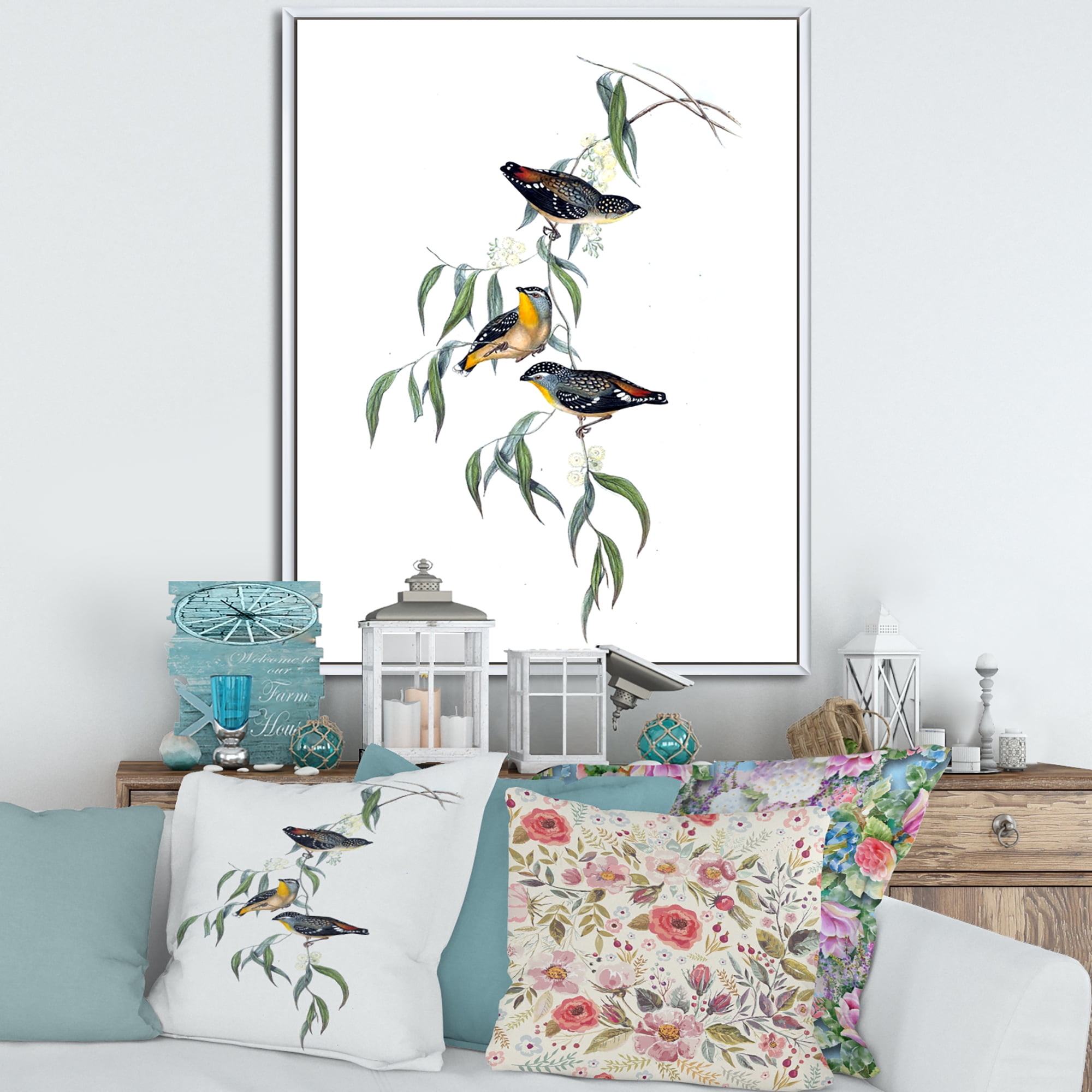 Designart 'Ancient Bird Life III' Traditional Framed Canvas Wall Art Print