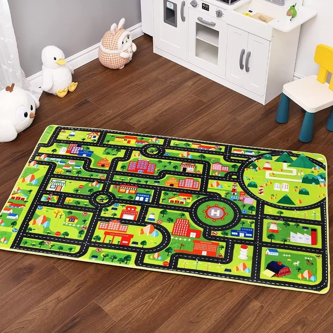 TWINNIS Kids Playmat Rugs ABC Educational Learning Area Rugs Carpet for  Kids Playroom Classroom,3’x5',Blue