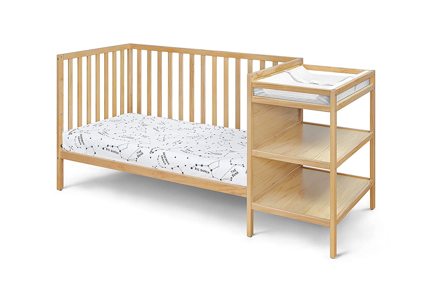 Suite Bebe Palmer 3-in-1 Convertible Crib & Changer Combo in  Natural