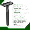 thumbnail image 5 of Nylea Double Edge Safety Razor for Men & Women Stainless Steel with 10 Blades, Women Razor - Fits All Double Edge Razor Blades (Titanium Black), 5 of 9