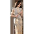 thumbnail image 5 of 2025 Retro Spring New Blue Lace Cheongsam Fairy Dress, 5 of 5