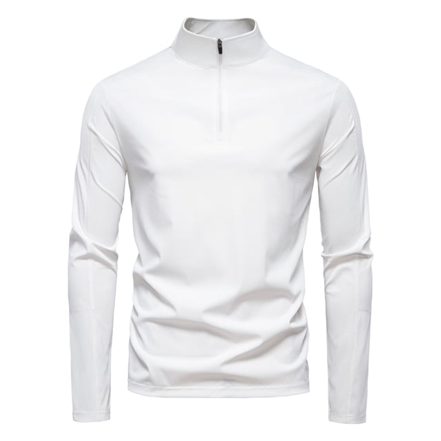pstuiky hombres de manga larga, Camisa de manga larga con media cremallera y cuello alto para hombre, con protección solar UPF100+, para primavera y verano tops de invierno para hombre xxl